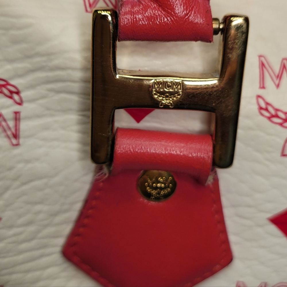 MCM Vicetos Princess Lioness Boston Leather & Suede Bag EUC - Picture 5 of 12